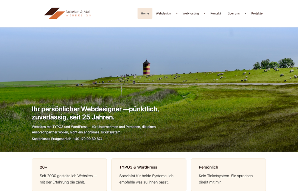 Die Amr Webdesign Seite jetzt mit TYPO3 14 LTS